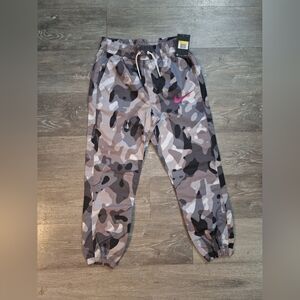 Nike Gray Camo Lightweight Joggers with Pink Swoosh, Sample Item!! Limited
